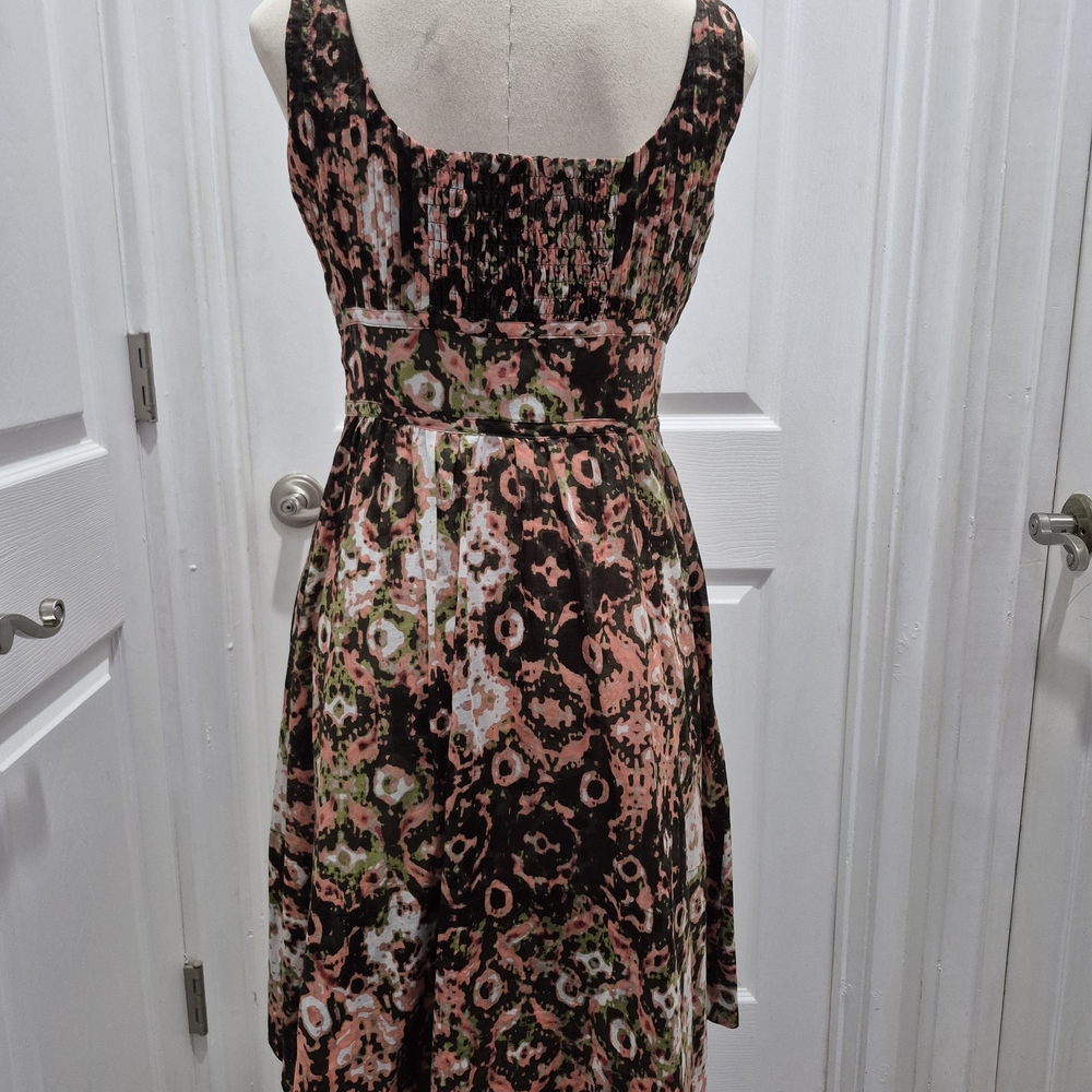 Calvin Klein Multi Color Floral Dress Side Zipper Pockets Fully Lined Size 8 - Picture 4 of 12